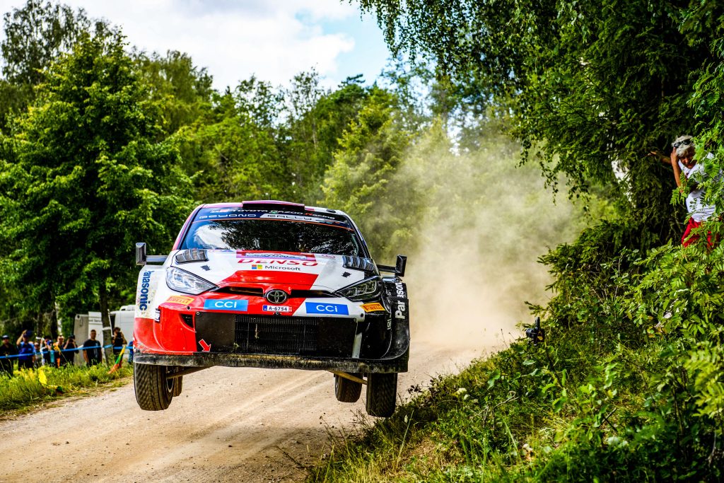 Kalle Rovanperä is seen competing during day three of Rally Estonia