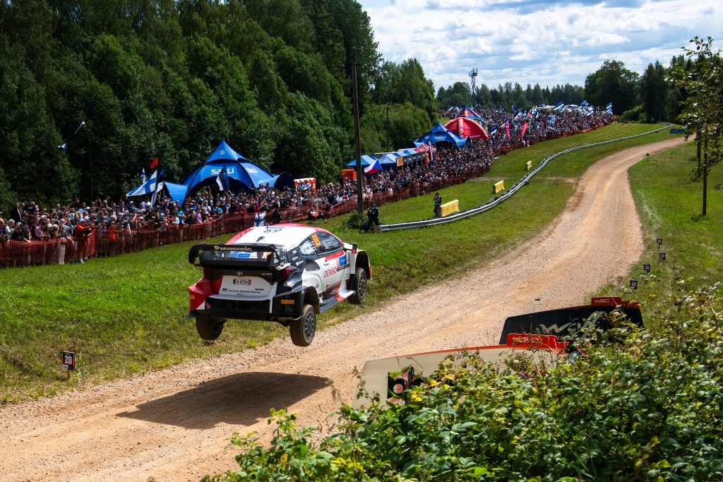 Kalle Rovanperä is seen competing during day three of Rally Estonia